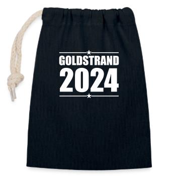 Golden Sands 2024 - Closable cotton gift bag (14x20cm) - navy - Front