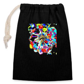 T-Shirt fleuri coloré, chemise tendance, Cool, A733464 - Sac cadeau en coton avec cordon (14 x 20 cm) - noir - Devant