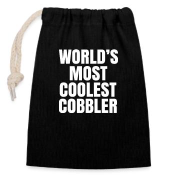 world's most coolest cobbler - Closable cotton gift bag (14x20cm) - black - Front