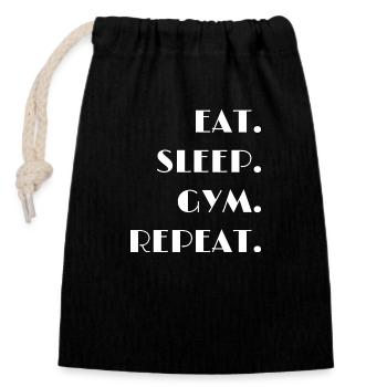 Gymnase - Sac cadeau en coton avec cordon (14 x 20 cm) - noir - Devant