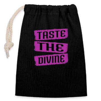 dictons d’anniversaire saveurs exotiques génial - Sac cadeau en coton avec cordon (14 x 20 cm) - noir - Devant