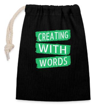 bday génial conseils d’écriture idée cadeau imagination - Sac cadeau en coton avec cordon (14 x 20 cm) - noir - Devant