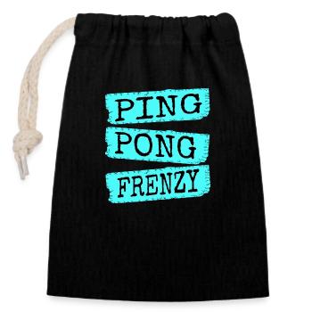 table tennis rules geek high velocity present - Closable cotton gift bag (14x20cm) - black - Front