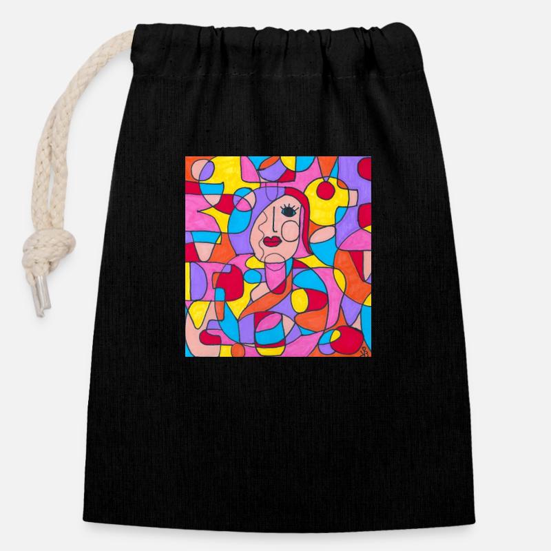 Happytear - Closable cotton gift bag (14x20cm) - black