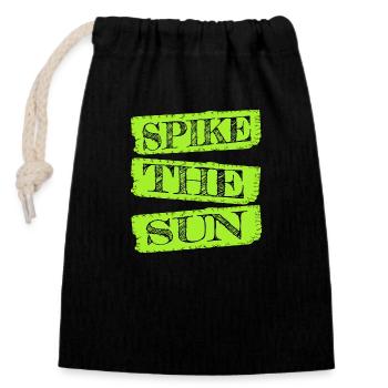 Ballon de volley-ball de plage Radiant Sunshine - Sac cadeau en coton avec cordon (14 x 20 cm) - noir - Devant