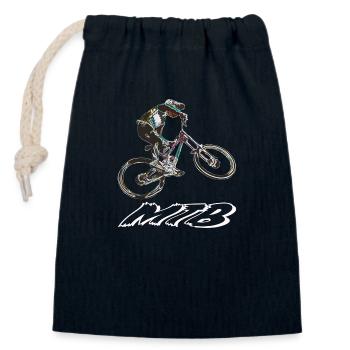 MTB-Abfahrt - Verschließbarer Geschenkbeutel aus Baumwolle (14x20cm) - Navy - Vorne
