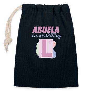 Granny Trainee L - Closable cotton gift bag (14x20cm) - navy - Front