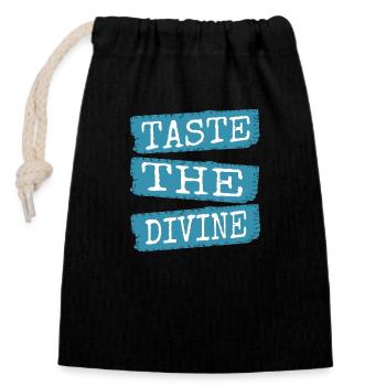 Idée actuelle délice gastronomique saveur variété - Sac cadeau en coton avec cordon (14 x 20 cm) - noir - Devant