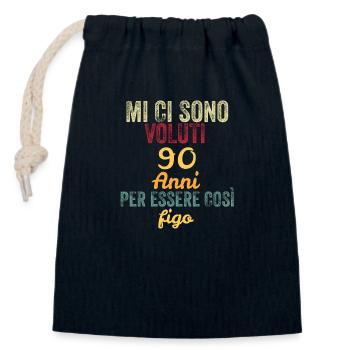 It Took Me 90 Years to Be So Cool - Closable cotton gift bag (14x20cm) - navy - Front