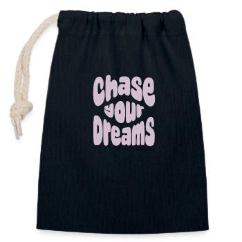 Chase your dreams - Verschließbarer Geschenkbeutel aus Baumwolle (14x20cm) - Navy - Vorne