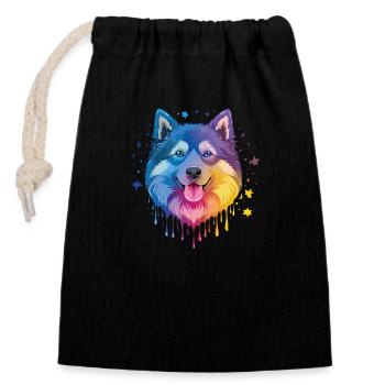 Finnish Lapphund colors - Closable cotton gift bag (14x20cm) - black - Front