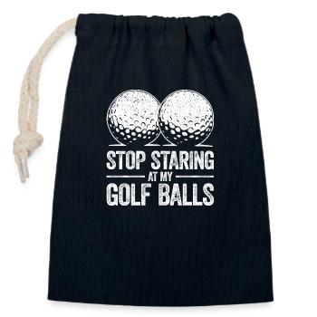Bitte nicht meine Golfbälle anstarren - Verschließbarer Geschenkbeutel aus Baumwolle (14x20cm) - Navy - Vorne