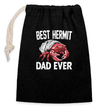 Meilleur papa bernard-l’ermite - Sac cadeau en coton avec cordon (14 x 20 cm) - noir - Devant