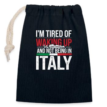 Sehnsucht nach Italien - Verschließbarer Geschenkbeutel aus Baumwolle (14x20cm) - Navy - Vorne