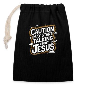 Your faith, your voice - Closable cotton gift bag (14x20cm) - black - Front