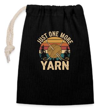 Knitting happiness made of yarn - Closable cotton gift bag (14x20cm) - black - Front