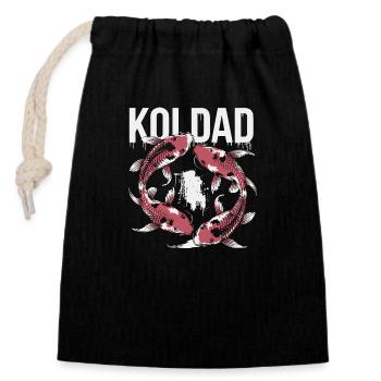 Message humoristique pour les amateurs de carpes koï - Sac cadeau en coton avec cordon (14 x 20 cm) - noir - Devant