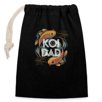 Message humoristique pour les amateurs de carpes koï - Sac cadeau en coton avec cordon (14 x 20 cm) - noir - Devant