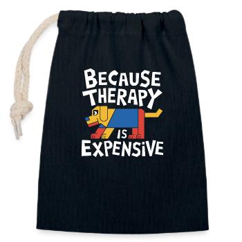 Labrador love heals everything - Closable cotton gift bag (14x20cm) - navy - Front