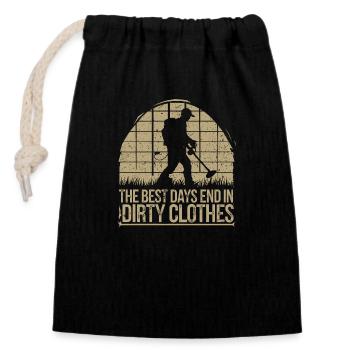 Finding traces of the past - Closable cotton gift bag (14x20cm) - black - Front