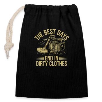 Finding traces of the past - Closable cotton gift bag (14x20cm) - black - Front