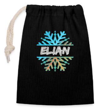 Elian Elian - Sac cadeau en coton avec cordon (14 x 20 cm) - noir - Devant