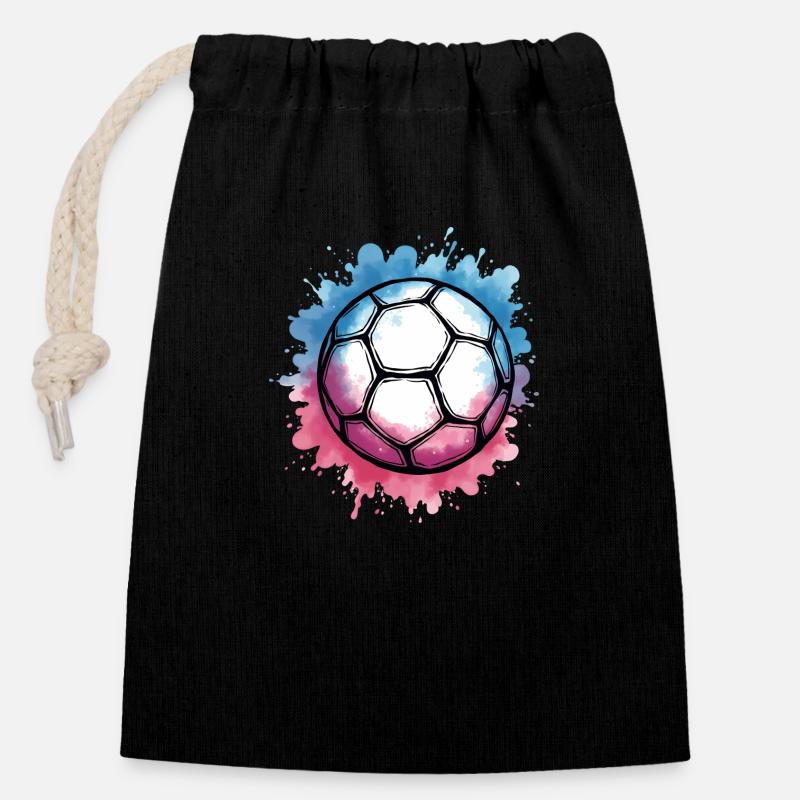 Idées cadeaux Handball - Handballs - Sac cadeau en coton avec cordon (14 x 20 cm) - noir