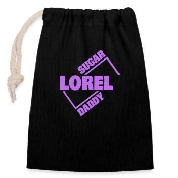Sugardaddy Lorel - Verschließbarer Geschenkbeutel aus Baumwolle (14x20cm) - Schwarz - Vorne