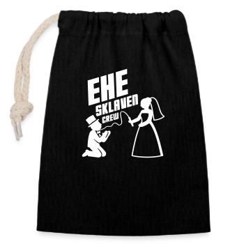 Ehe Sklaven Crew Hochzeit - Verschließbarer Geschenkbeutel aus Baumwolle (14x20cm) - Schwarz - Vorne