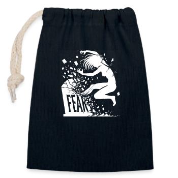 Destroy your fears - Closable cotton gift bag (14x20cm) - navy - Front