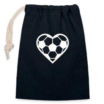Football Coeur Blanc - Sac cadeau en coton avec cordon (14 x 20 cm) - bleu marine - Devant