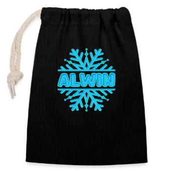 Alwin Alwin - Closable cotton gift bag (14x20cm) - black - Front