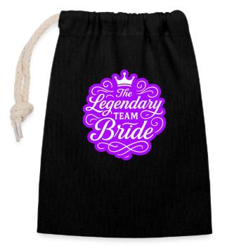 Team Bride Hen Party - Closable cotton gift bag (14x20cm) - black - Front