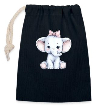 Süßer Baby Elefant - Verschließbarer Geschenkbeutel aus Baumwolle (14x20cm) - Navy - Vorne