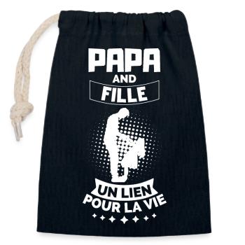 Dad and Daughter A Bond For Life Father and Daughter - Closable cotton gift bag (14x20cm) - navy - Front