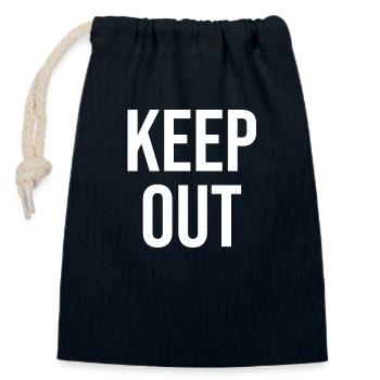 Keep out blanc - Sac cadeau en coton avec cordon (14 x 20 cm) - bleu marine - Devant