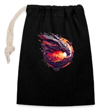 Science fiction trip with the camper into the unknown - Closable cotton gift bag (14x20cm) - black - Front