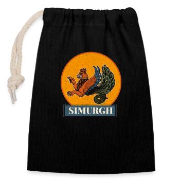Faravahar Zoroastrianism Simurgh Persia - Closable cotton gift bag (14x20cm) - black - Front