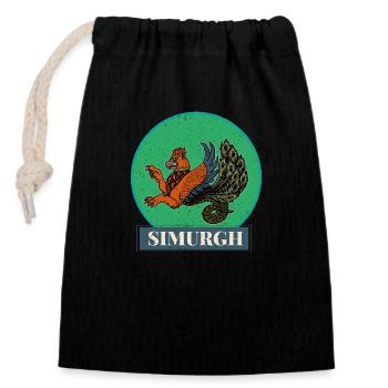 Faravahar Zoroastrianism Simurgh Persia - Closable cotton gift bag (14x20cm) - black - Front