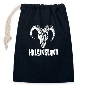 Hälsingland Metall - Verschließbarer Geschenkbeutel aus Baumwolle (14x20cm) - Navy - Vorne