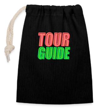Tour Guide | Explore the world in style - Closable cotton gift bag (14x20cm) - black - Front