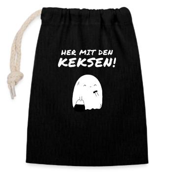 Lustiges Halloween Outfit für Keksliebhaber - Verschließbarer Geschenkbeutel aus Baumwolle (14x20cm) - Schwarz - Vorne