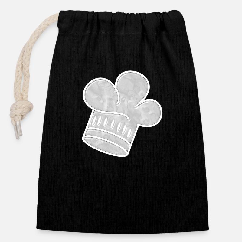 Toque - Sac cadeau en coton avec cordon (14 x 20 cm) - noir