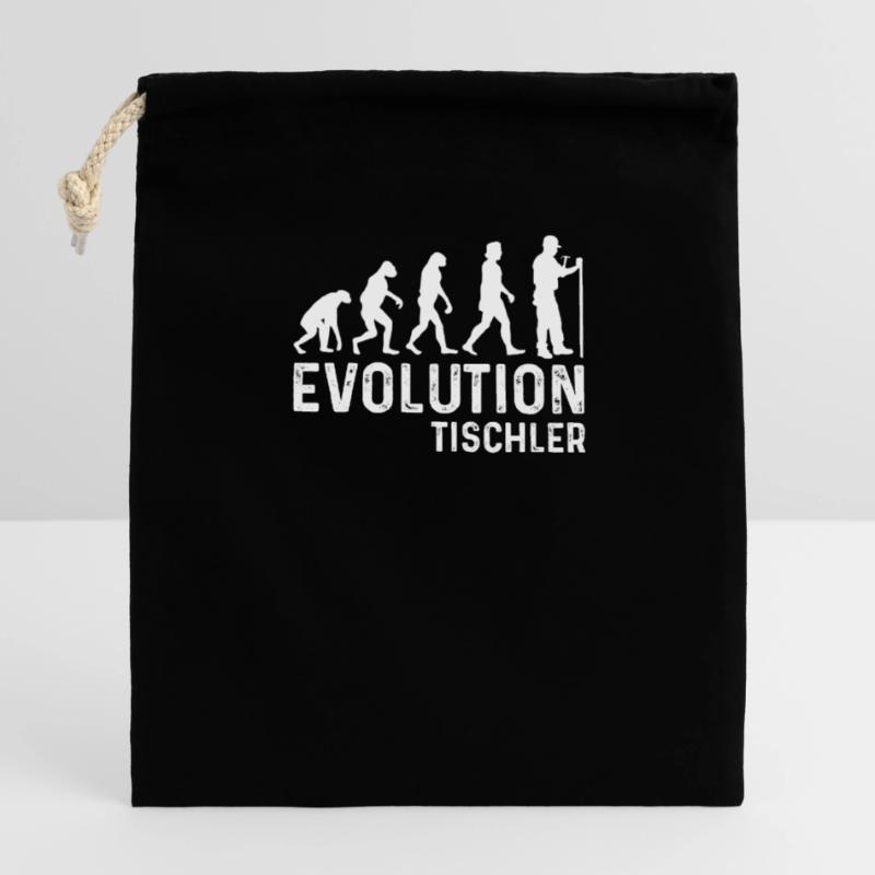 Carpenter s Evolution Carpenter s T Shirt Verschließbarer Geschenkbeutel aus Baumwolle (14x20cm)