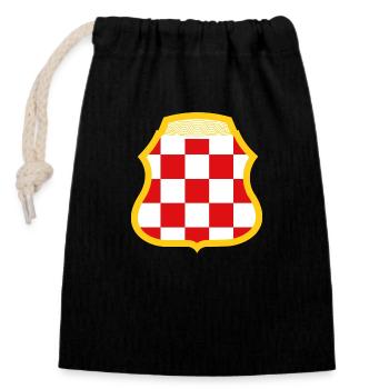 Hercegovina Hrvatska Herzeg Bosna Flag - Verschließbarer Geschenkbeutel aus Baumwolle (14x20cm) - Schwarz - Vorne