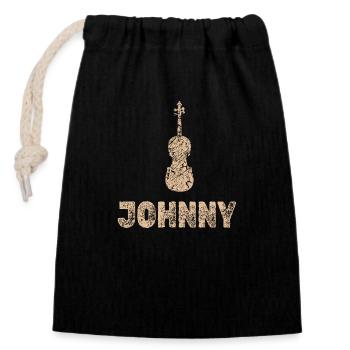 Cadeau pour Johnny - Sac cadeau en coton avec cordon (14 x 20 cm) - noir - Devant