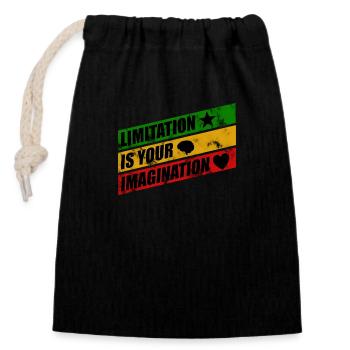 Limitation - Closable cotton gift bag (14x20cm) - black - Front