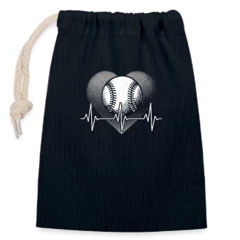 Herzschlag Baseballspieler - Verschließbarer Geschenkbeutel aus Baumwolle (14x20cm) - Navy - Vorne