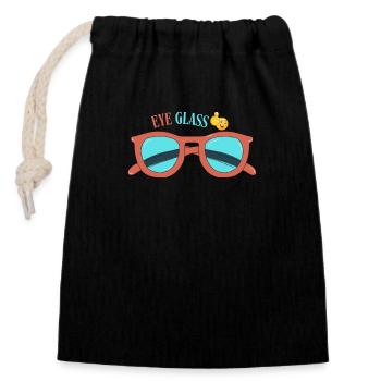 eye glass - Closable cotton gift bag (14x20cm) - black - Front