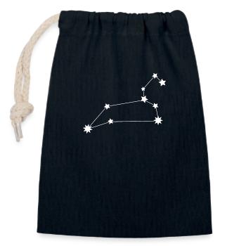Zodiac sign Leo - Closable cotton gift bag (14x20cm) - navy - Front